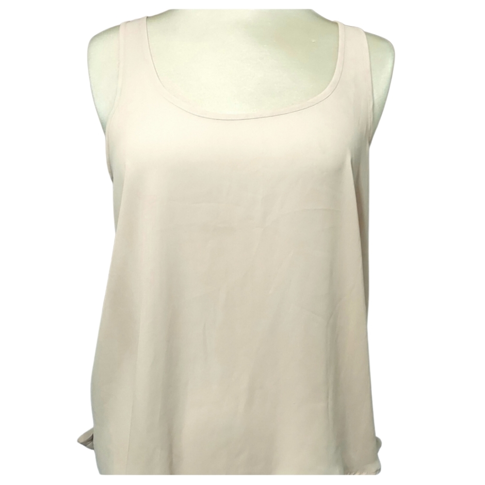Top Shop Flowy Cream/Blush Tank Top